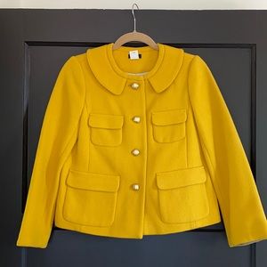 J Crew Gold Yellow Chanel Style Jacket Blazer 4P 2